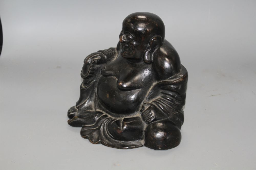 Chinese bronze seated figure of Budai, Qing dynasty, H. 21cm